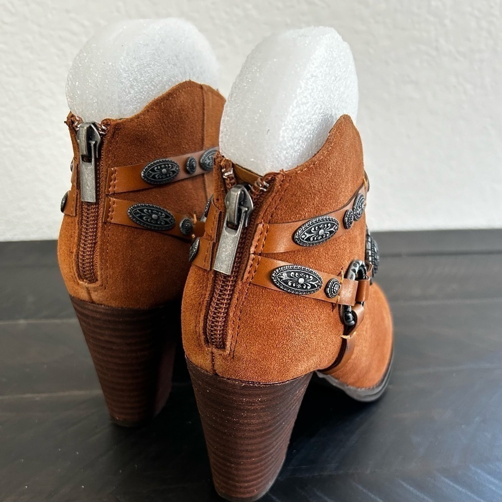 Very Volatile Hereford Whiskey Heeled  Booties Size 6 New In Box Cowgirl Boots - Picture 5 of 8